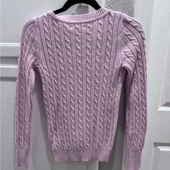 Aeropostale Pink V-Neck Cable Knit Sweater XS - Picture 6 of 7